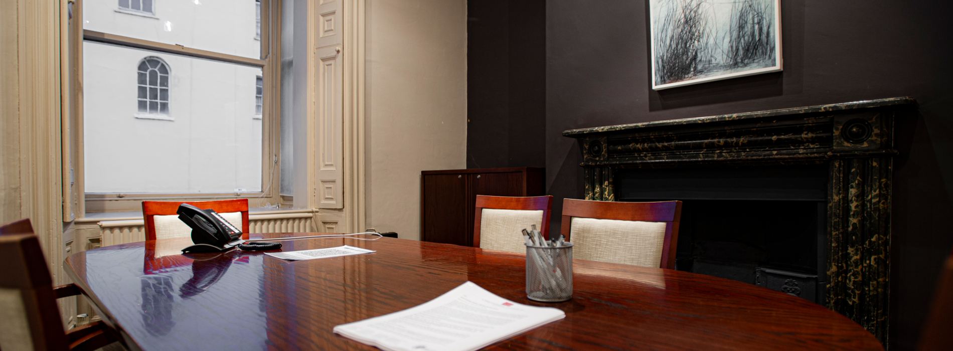 The Christopher Davidson Solicitors boardroom at 2-3 Oriel Terrace, Cheltenham